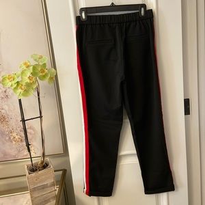 Zara Black Trousers with Red and White Stripe